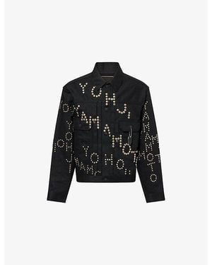 Yohji Yamamoto Stud-Embellished Denim Jacket - Black