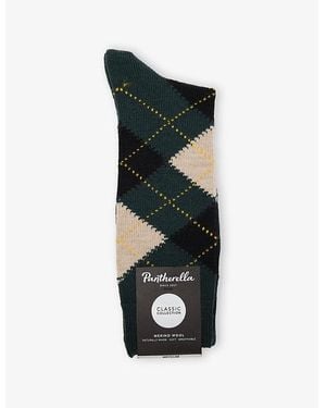Pantherella Racton Knitted Wool-Blend Socks - Black
