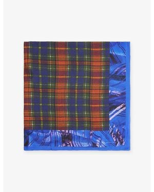Dries Van Noten Flara Floral-Print Woven Scarf - Blue