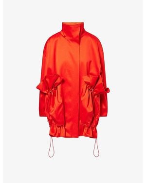 Ashlyn Chandra Cocoon Cotton Coat - Red