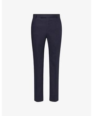 dunhill Belgravia Pressed-Pleat Wool Trousers - Blue