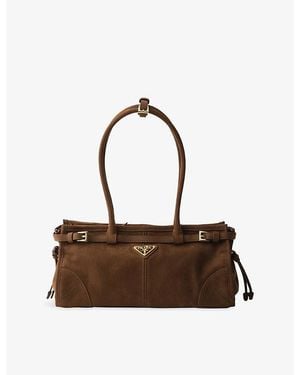 Prada Bonnie Medium Leather Handbag - Brown