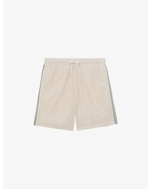 Reiss Sedaros Drawstring-Waist Crochet Shorts - Natural