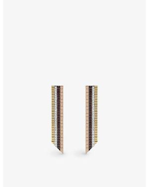 Boucheron Quatre Classique 18Ct, And- Pvd And 1.06Ct Brilliant-Cut Diamond Drop Earrings - White
