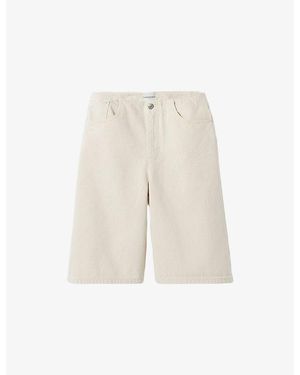 Claudie Pierlot Wide High-Rise Denim Bermuda Shorts - Natural