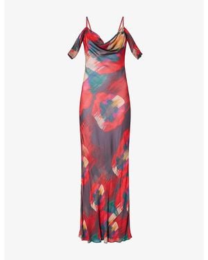 Rat & Boa Adriana Printed Woven Maxi Dress - Red