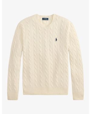 Polo Ralph Lauren Cable-Knit Crewneck Wool And Cashmere Sweater - White
