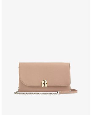 LK Bennett Aria Leather Clutch Bag - Natural