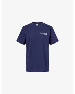Sporty & Rich Sport Slogan Cotton T-Shirt - Blue