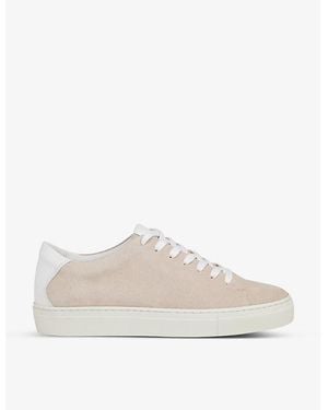 Whistles Raife Logo-Embossed Suede Low-Top Trainers - White