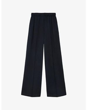 Loewe Midnight Anagram-Embroidered Pressed-Crease Mid-Rise Wide-Leg Silk-Blend Pyjama Trousers Xxl - Blue