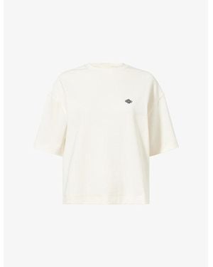 The Couture Club Emblem Round-Neck Stretch-Cotton T-Shirt - White
