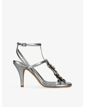 Zimmermann Belara 85 Leather Sandals - Metallic