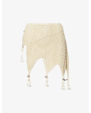 Jaded London Ursule Shell Cotton-Crochet Mini Skirt - White