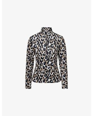Fusalp Orion Leopard Thermal Layer Stretch-Woven Top - Black