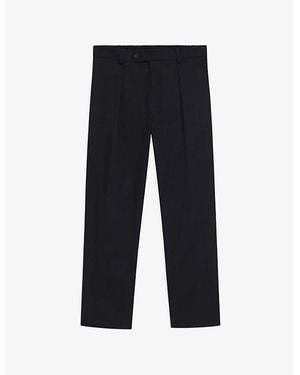 BOSS Beckham X Tailored Straight-Leg Stretch-Cotton Trousers - Black