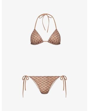 Missoni Lamé Triangle Bikini Set - White