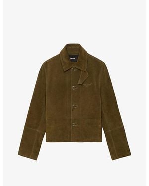 Zadig & Voltaire Lessa Suede Leather Jacket - Green