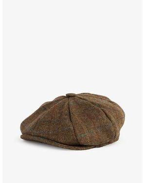 Dents Meldon Round-Crown Checked Wool Cap - Brown