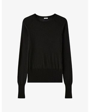 JOSEPH Geras Long-Sleeved Cashmere Top - Black
