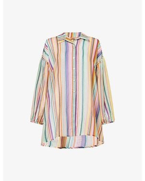 Missoni Collared Zig-Zag Cotton And Silk-Blend Kaftan - Multicolor