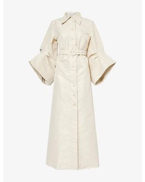 Palmer//Harding Intention Belted Woven Midi Dress - Natural