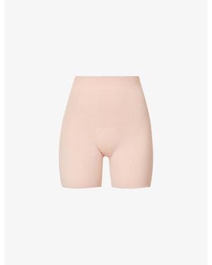 Wolford Contour Control Stretch-Cotton Shorts - Pink