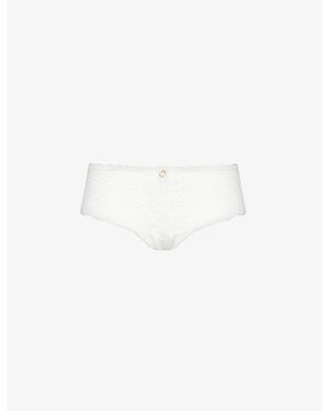 Aubade Rosessence Mid-Rise Stretch-Lace Briefs - White