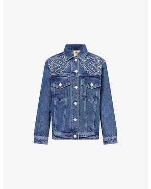 FARM Rio Cornely Embroidered Jacket - Blue