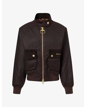 Barbour Ivybridge Logo-Embroidered Waxed Cotton Jacket - Black
