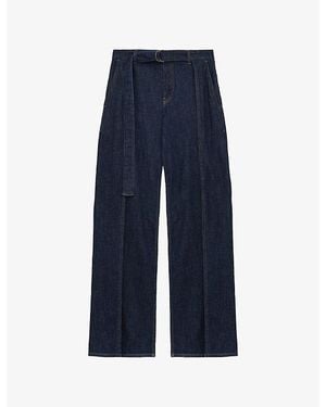 Loewe Belted Faded-Wash Denim Jeans - Blue