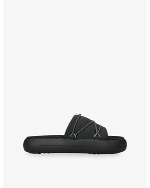 Moon Boot Icon Flat Slides - Black