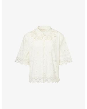 Skall Studio Talia Embroidered Cotton Shirt - White