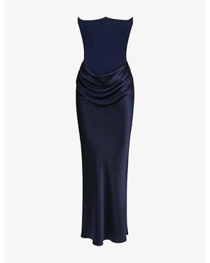House Of Cb Persephone Corset Woven Maxi Dress in Pink | Lyst