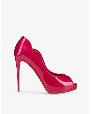Christian Louboutin Hot Chick Alta 120 Patent-Leather Heeled Courts - Pink