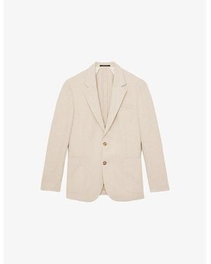 Reiss Hop Single-Breasted Woven Blazer - Natural