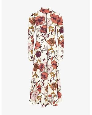 ME+EM Scribble Floral-Print Stretch-Woven Maxi Dress - Red