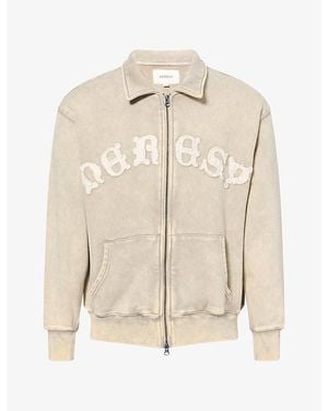 Heresy Celtic Logo-Embroidered Cotton Hoody - Natural