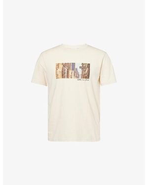 GANT Graphic- Print Crewneck Cotton T-Shirt - White