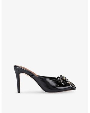 Kurt Geiger Belgravia Heeled Leather Mules - Black