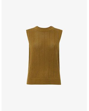 Whistles Regular-Fit Pointelle Knitted Tank - Green
