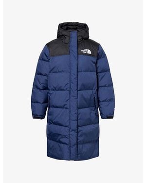 The North Face Nuptse Embroidered-Logo Padded Parka Coat - Blue