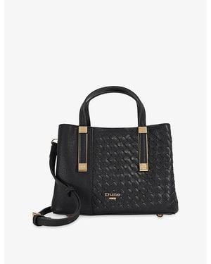 Dune Dinkydorry Woven Faux-Leather Handbag - Black
