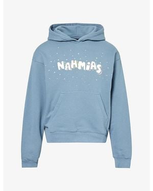 NAHMIAS Flower Trip Printed Cotton Hoody - Blue