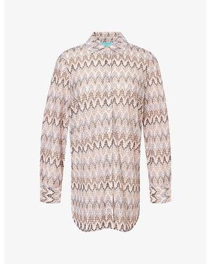 Melissa Odabash Daria Zig-Zag Knit Shirt - Multicolour