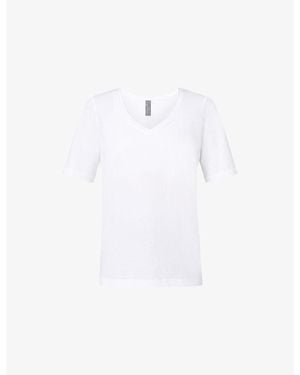 Sweaty Betty Essential V-Neck Cotton-Jersey T-Shirt - White