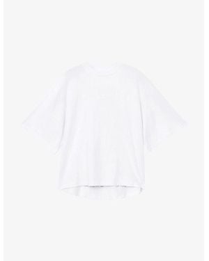 AllSaints Vision Amelie Logo-Print Cotton T-Shirt - White