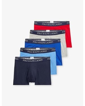 Polo Ralph Lauren Classic Pack Of Five Cotton-Blend Trunks - Blue