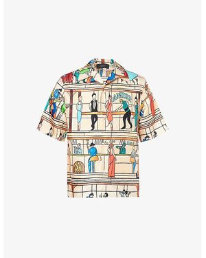 Amiri Pool Hall Short-Sleeves Relaxed-Fit Silk Shirt - Multicolour
