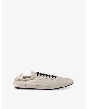 Prada Collapse Re-Nylon And Suede Low-Top Trainers - White